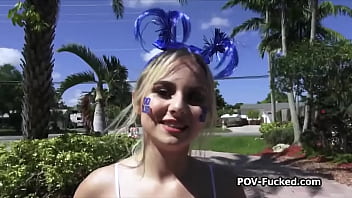 Preview 3 of Big Boobs Xivdes - Fucking blonde money raising cutie in the backyard