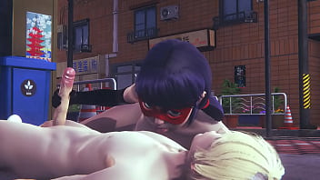 Preview 1 of Family Tapoo - Miraculous Lady Bug - Lady Bug handjob and blowjob to CatNoir in the street - Japanese Asian Manga Anime Game Porn