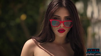 Preview 3 of African High School - Sexy teen Jane Wilde strips for Playboy showing big butt and hairy pussy