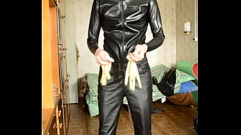 Preview 3 of Anum Fayyaz - latex shirt with leather pants