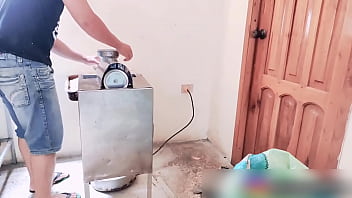 Preview 1 of Indian Singer Sapna Choudhry Sex - at work with my hands dirty with dough I suck my favorite chefs cock