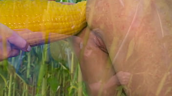 Preview 2 of Warkut M - Outdoor strap on fucking in cornfield with HUGE dildo