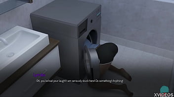 Preview 4 of Mp3 Movie Harmony Reigns - BOUND #125 &bull_ Look who got stuck in the washing machine!