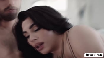 Preview 2 of Xxxx Movis Dog - Brunette trans babe barebacked boyfriend
