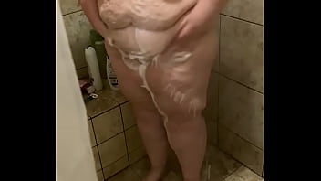 Preview 4 of Anal Ass Squirt - Curvy BBW Wife caught washing up in the shower