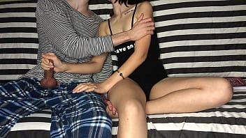 Preview 2 of Hq Teen Ass Solo - Step Brother Put my Hand on His Dick! But I Didn&#039_t Know He Had Such Skillful Hands! Orgasm