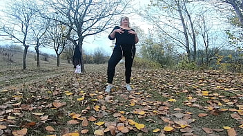 Preview 1 of Mom Crying Video - Public parc near lake Milf bbw playing with boobs