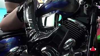 Preview 4 of Brazzer Assworship - Chic in LONG leather Boots Pumps and Revs MOTORCYCLE