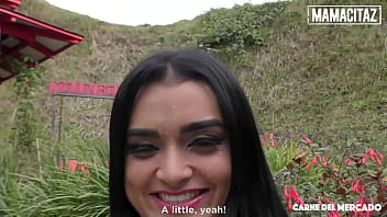 Preview 1 of Inna And Zhanie - CARNEDELMERCADO - (Mister Marco,  Julia Cruz,  Jose Tadeo) - PAWG Latina Outdoor Threesome With Two Muscular Guys