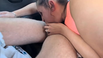 Preview 4 of Sexy Video 2018 Indian Hd - Girlfriend gives sloppy blowjob in the back seat of car