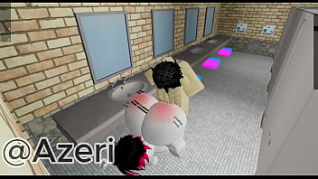 Preview 2 of Hd Sex Poram - me follo a mi amiga en un ba&ntilde_o publico l Roblox #2