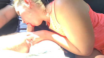 Preview 3 of Www Waptrick Com Xxx Bahhe Ku - Giving my boyfriend a red lipstick public blowjob while sitting in a car
