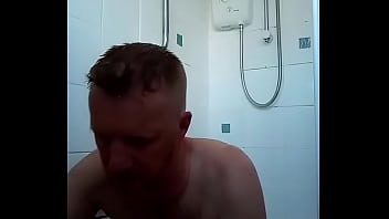 Preview 2 of Beautiful Cum Face Sex M - Mike showering and playing with jelly flesh