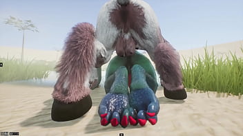 Preview 2 of Nigru Rep 5 Boy - Argonian femboy fucked by a horse - Wild Life