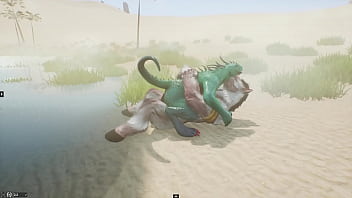 Preview 3 of Nigru Rep 5 Boy - Argonian femboy fucked by a horse - Wild Life