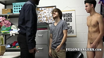 Preview 2 of Derti Pornbigcook - shaggy looking twink and his friend used by black cop