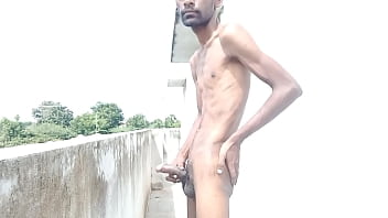Preview 2 of Very Hot Sexi - Rajesh masturbating on outdoor,  spitting on dick,  showing ass,  butt,  spanking,  slapping,  moaning and cumming