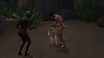 Preview 4 of 3d Animal Hors Sex - Межрассовый тройничок на открытой местности