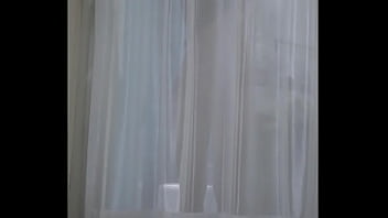 Preview 3 of Alia Xxx Videos Com - Behind a see-through curtain,  she takes off her leotard and strips naked.