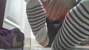 Preview 3 of Xxnx Mature - Red sneakers and sweaty socks after a long day