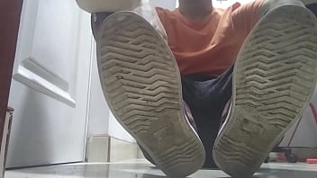 Preview 1 of Xxnx Mature - Red sneakers and sweaty socks after a long day