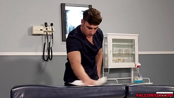 Preview 1 of Oil Spills - FalconSex.com - Nurse Michael Boston caught in the act masturbating. He just impulsively decided to start masturbating in the empty room,  nurse Drew Valentino walks in and starts rimming Michael&#039_s hole.