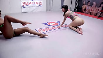 Preview 2 of Ktsuni Lessbian - Women Wrestling For Sex With Mocha Menage Vs Charlie Valentine In Winner Fucks Loser Battle