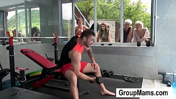 Preview 1 of Pat Porn - Granny Gym Orgy