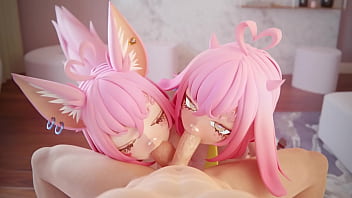 Preview 2 of Karina Xxx Moveis - Two Slutty Anime Girls Suck Your Cock