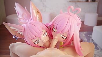 Preview 3 of Karina Xxx Moveis - Two Slutty Anime Girls Suck Your Cock
