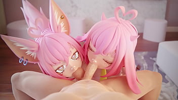 Preview 4 of Karina Xxx Moveis - Two Slutty Anime Girls Suck Your Cock