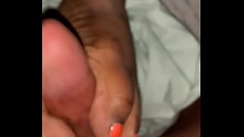 Preview 4 of Bujanovac - Wife footjob with cat eye polish