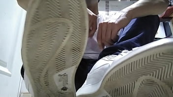 Preview 1 of Busty Step - Blue long socks after a long day