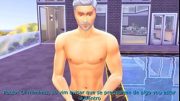 Preview 2 of Drunk Wife Forced Cheating - PAI COMENDO AS AMIGAS DA FILHA | THE SIMS 4