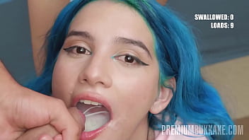 Preview 2 of Asia Bbe - PremiumBukkake - Min Galilea swallows 64 huge cumshots in mouthful bukkake