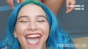 Preview 3 of Asia Bbe - PremiumBukkake - Min Galilea swallows 64 huge cumshots in mouthful bukkake