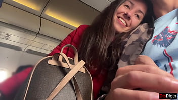 Preview 4 of Xnxx Pig And Girl - Risky Public Jerking Off On A Plane Full Of People - Public Dick Flashing