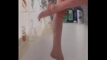 Preview 4 of Sis Bro 1st Time - Busty Teen Wash her Perfect Feets in Shower