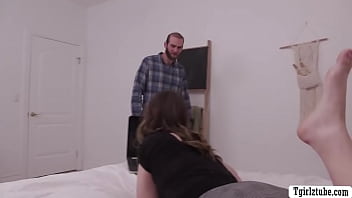 Preview 1 of Russian Institute Footjob Scene - Horny dude lick and analed TS stepsister