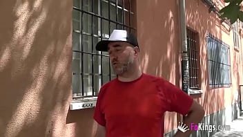Preview 1 of Public Disgrace Siri - Hairy-pussied teen picked up in the street to fuck a much-older dude