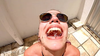 Preview 4 of Sugarbelle Mfc - Drinking pee in my house garden !!! Outdoor sun and pee ,  april big ass - RED FULL VIDEO-