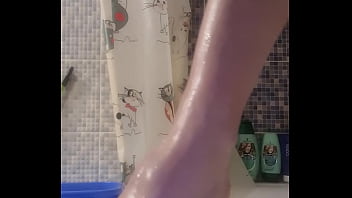 Preview 2 of Dood Hindi - Burning bitch smears cream on her legs in the bathroom