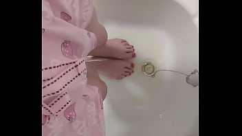 Preview 2 of Russian Dream - Pissing in my pajamas all over my feet