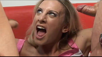 Preview 4 of Bangbus Nerd - slut with big boobs and 2 hard cocks