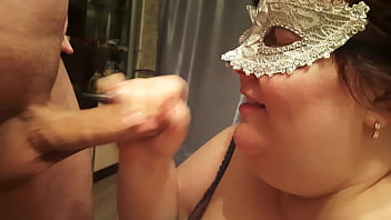 Preview 4 of Best Sexwap - Hot amateur BBW gives excellent head to her lover - homemade blowjob with oral creampie