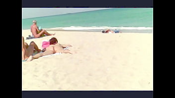 Preview 2 of Mom Repa Son Frn - Exhibitionist Wife 23 - Lana is Filmed by her husband at the NUDE BEACH teasing a VOYEUR and showing off her ASSHOLE,  MEATY PUSSY AND CLIT  in PUBLIC!!!