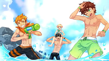 Preview 1 of Dagt - Twinks flirting and fighting on the beach | Camp Buddy - Yoichi Route - Part 10