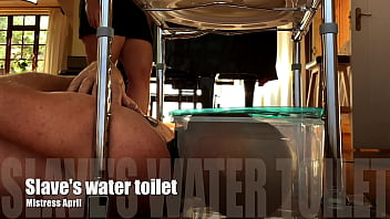 Preview 1 of Soft Teen Sex - Dominatrix Mistress April - Slave in water toilet for