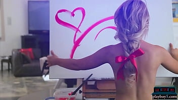 Preview 3 of Like Virgine - Two big tits teen babes Rebecca Carter and Ashley Zeitler strip for Playboy