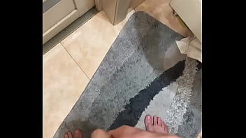Preview 1 of Ember Pretty - cum on door in bathroom